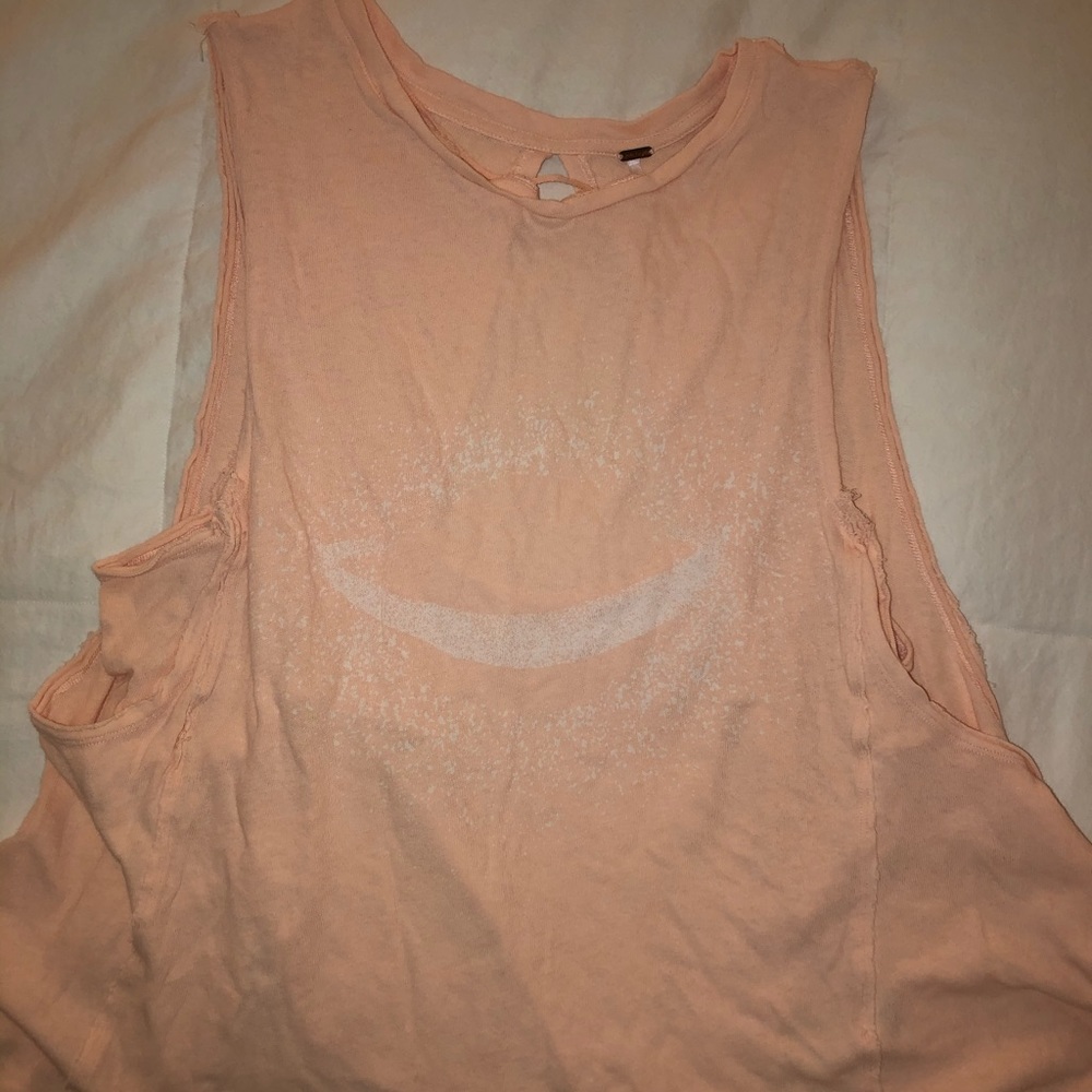 Free People pink cropped tank with cutout back